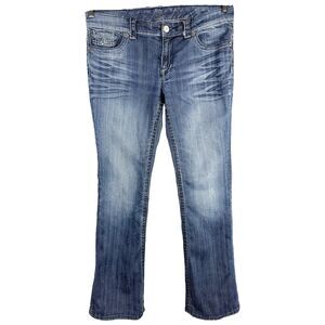 Seven7 Size 12 Jeans Boot Cut Flare Mid Rise Blue Denim Womens Pants 449‎